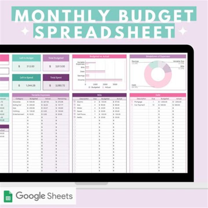 How do I create a monthly budget spreadsheet?