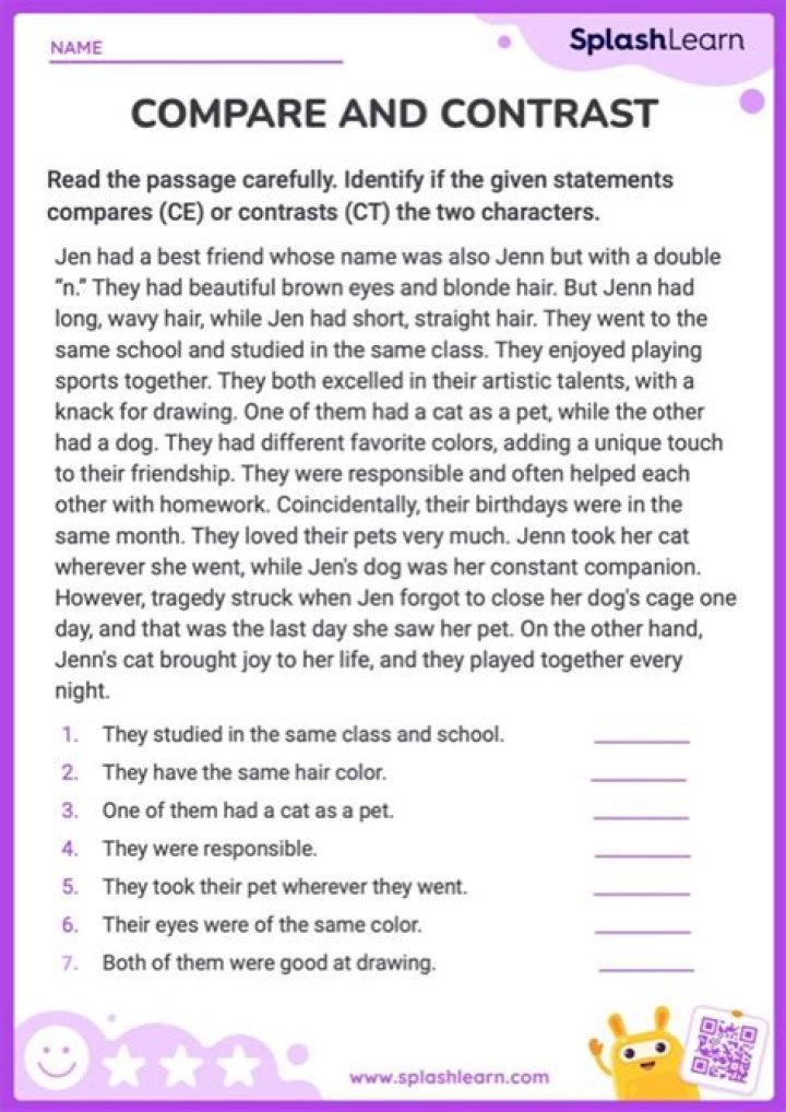 How do you compare and contrast in an assignment?