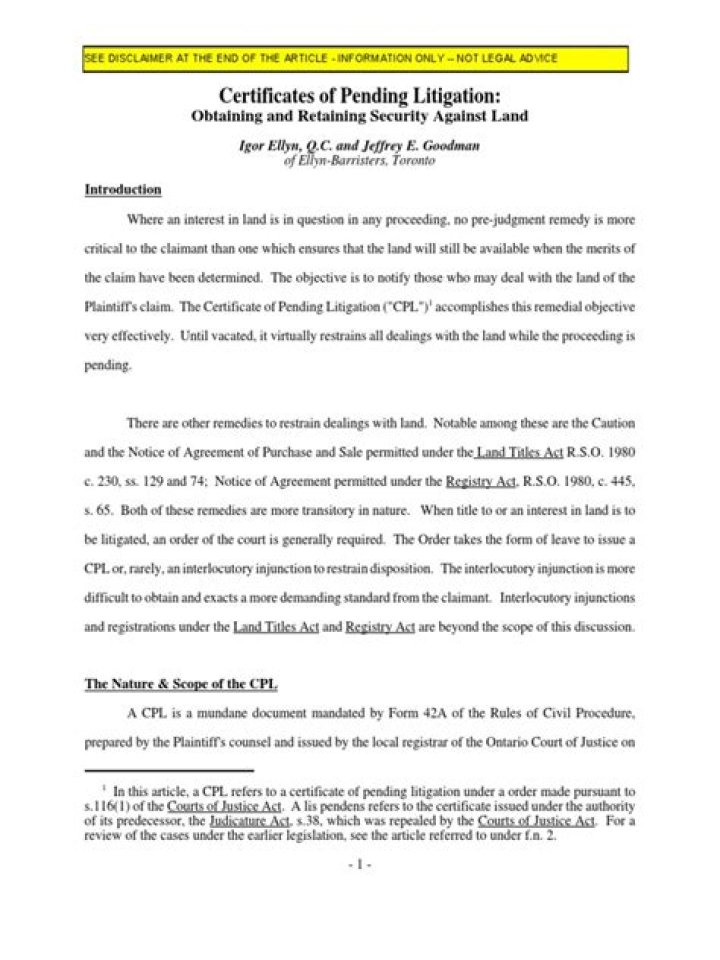 How do you lift a certificate of pending litigation?