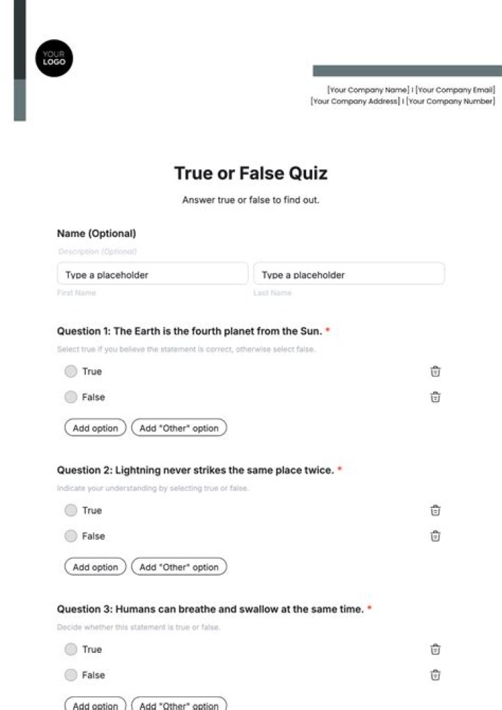 Is a true or false question multiple choice?
