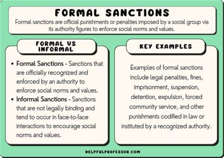 What is an example of a formal sanction?
