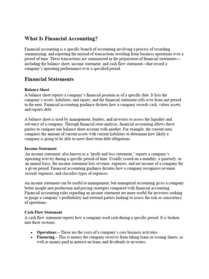 What is financial accounting assignment?