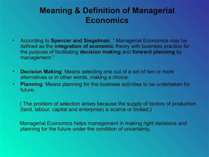 What is managerial economics in simple words?