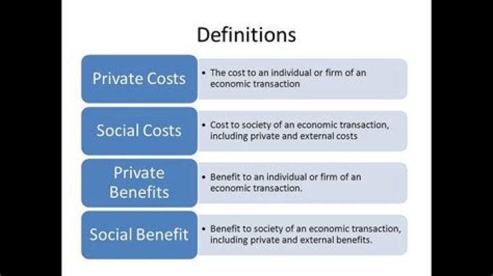 What is the difference between private costs and social costs in economics?
