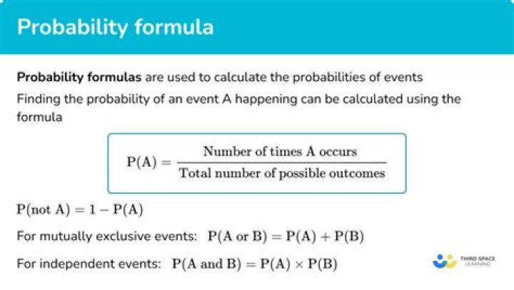 What is the formula for probability in statistics?