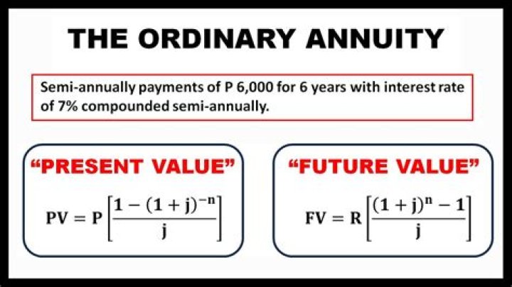 What is the formula in finding the present value of an ordinary?